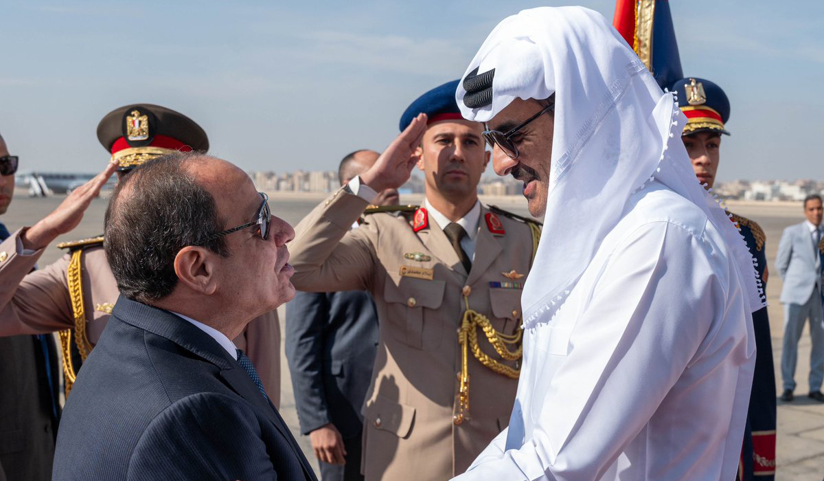 HH the Amir arrives in Cairo on a fraternal visit to the Arab Republic of Egypt